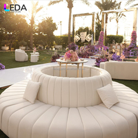 LEDA Fabrikdirekt Weißes Rundes Samt-Sofa Hochzeitsmöbel Neues Design für Hotel-Hochzeitssofa