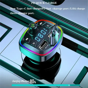 Receptor de Audio inalámbrico para llamadas manos libres para coche, reproductor de MP3 de disco TF U, cargador rápido USB, transmisor FM, adaptador Universal - Product Image 4
