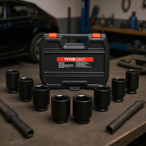 Vevor Spindle <b>Socket</b> 3/4 In Deep Drive 6 Point Axle Nut <b>Impact</b> <b>Socket</b> Set Vehicle Tools - Product Image 2