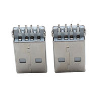 Connecteur mâle USB 2.0 AM180 de type encastrable, prise de charge SMT PCB, contact en cuivre, acier inoxydable, 2A