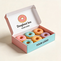 Boîtes à donuts jetables écologiques de qualité alimentaire pour la restauration, paquets de 2/4/6, avec finition mate, en carton alimentaire