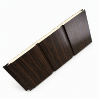 Panneau mural métallique isolé en polyuréthane anti-humidité 16 mm, design à 2 rainures, moderne, pour maison préfabriquée extérieure, respectueux de l'environnement