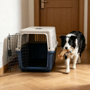 Transportín Ergonómico y Resistente para Mascotas, Aprobado para Viajes en Avión, Jaula de Plástico Rígido para Perros y Gatos - Product Image 1