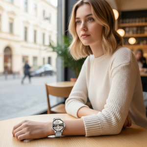 Elegant Women Smart <strong>Watch</strong> I225 Luxury Metal Band Heart Rate Blood Oxygen Monitor Female Cycle Tracking BT Call - Product Image 1