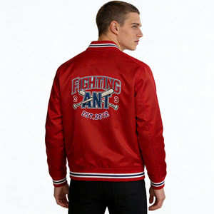 Chaquetas Varsity de Béisbol Casuales con Bordado de Logotipo Personalizado OEM, Estilo Urbano, Vintage, Tallas Grandes para Hombre - Product Image 2