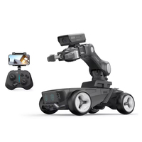 CBYD Châssis de tank 4x4 éducatif pour enfants, intelligent, Android 14, avec bras mécanique programmable DIY, évitement d'obstacles et télécommande via application