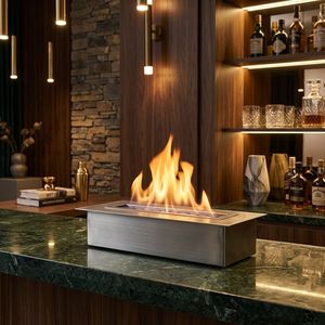 Brûleur de cheminée <span class=keywords><strong>bio</strong></span>éthanol 1000 mm en acier inoxydable, insert de foyer pour hôtel, villa, bar (intérieur) - Product Image 1