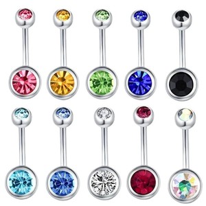 Boucles d'oreilles clous de nez <span class=keywords><strong>en</strong></span> acier inoxydable serties de diamants colorés - Bijoux de corps unisexes tendance 16 mm - Product Image 5