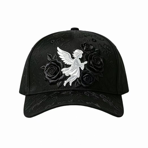 Gorra de Béisbol Retro de 5 Paneles con Bordado de Grúa, Ángel, Rosa, Mariposa, Dragón y Fénix, con Letras de Moda y Logotipo Personalizado - Product Image 3