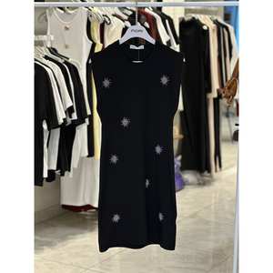 Abito in maglia senza maniche Fiori, girocollo, vestibilità ampia, decorato con stelle, per uso quotidiano casual - Product Image 1