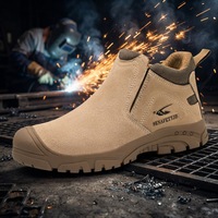 Bottes de travail de sécurité isolées en cuir microfibre unisexe WANZHUO avec embout en acier, protection contre les risques électriques, pour soudeurs, hiver