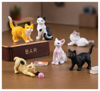 Figurines miniatures en PVC animaux en plastique chats réalistes figurine 3D collection jouets surprises pour enfants poupée ornements