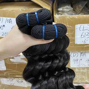 Perruque en cheveux vierges naturels, mèches ondulées profondes, rideau de cheveux, queue de cheval à enrouler pour femmes, commerce extérieur, en stock - Product Image 2