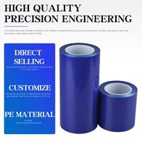 Película Protectora Azul de PE de Baja Adhesión y Buena Resistencia para Superficies Lisas, Vidrio, Plástico, Lentes, Instrumentos, Espejos
