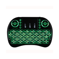 Mini Teclado Inalámbrico I8 con Retroiluminación de 3 Colores, Retroiluminación de 7 Colores, Ratón Aéreo I8, Pantalla Táctil USB, Cambio de Color para Android TV Box