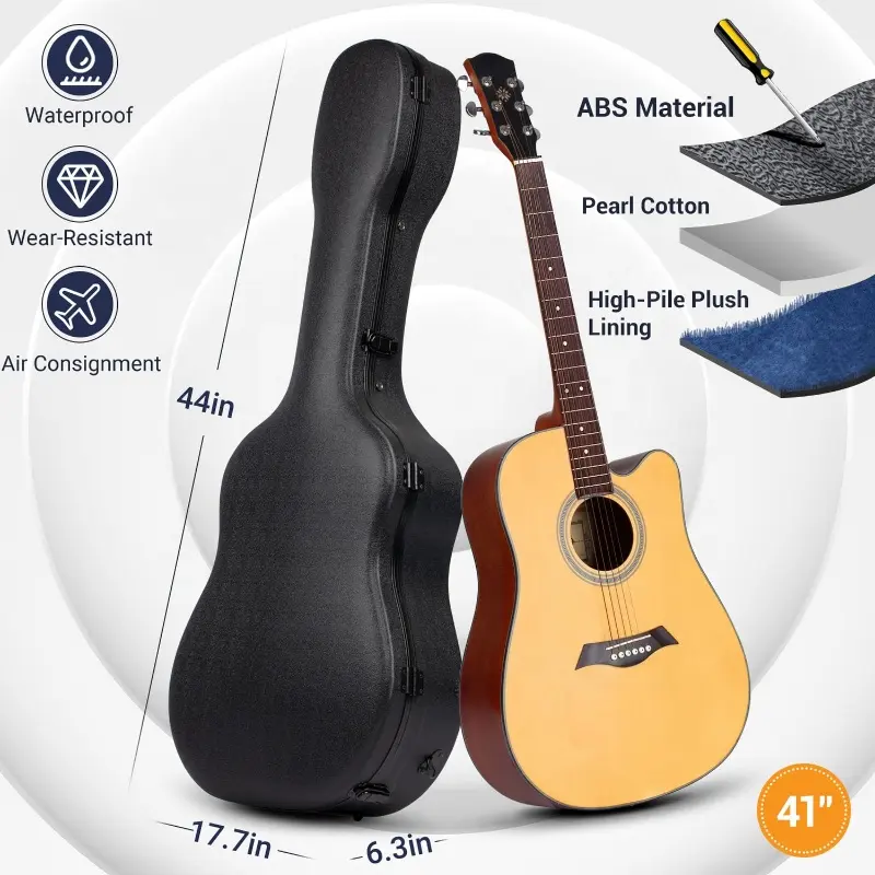 Custom Hard Shell EVA Waterproof Hard Case EVA Guitar Case for Acoustic Classical Guitars