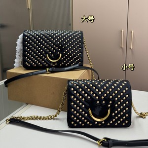 White Studded Quilted Shoulder Bag Large Size Crossbody Bag For Leisure Travel - Product Image 4