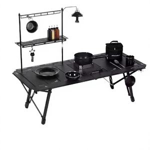 OEM Custom Wholesale Modular Outdoor <strong>Camping</strong> Kitchen Station IGT Folding Picnic <strong>Table</strong> with Lamp Hanger <strong>Storage</strong> Factory Supplier - Product Image 1