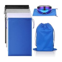 Étui à lunettes de ski en microfibre douce Sac de protection à cordon pour lunettes de snowboard et lunettes de soleil