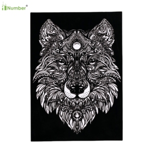 Boho okul Modern duvar sanatı çocuklar boyama levhalar Blacklight özel kadife renk eğlenceli ev faaliyetleri için bulanık posterler keçe - Product Image 5