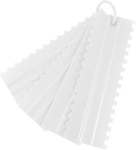 4 Pcs Set 8 Shapes Baking Diy Plastic Pastry Cream Fondant Butter Mousse Edge Side <b>Comb</b> Smoother Scraper Decoration <b>Cake</b> Tools - Product Image 2