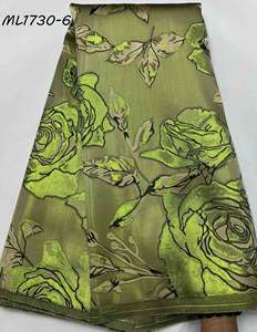 2025 Nigeria thổ cẩm chất liệu vải sáng bóng đa màu sắc đẹp Jacquard Damask vải cho váy cưới - Product Image 6
