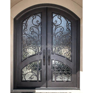 <span class=keywords><strong>Porte</strong></span> <span class=keywords><strong>d</strong></span>'<span class=keywords><strong>entrée</strong></span> principale double en fer forgé, design moderne, <span class=keywords><strong>porte</strong></span> <span class=keywords><strong>d</strong></span>'<span class=keywords><strong>entrée</strong></span> en métal sécurisée pour la maison - Product Image 4