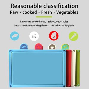 4-in-1 Classification PP Eco-Friendly Kitchen Cutting Board Set <b>Storage</b> Stand Dishwasher Safe Rectangle Shape Customized - Product Image 2