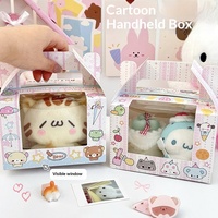 Boîtes en carton pliables de qualité supérieure avec fenêtre à pignon pour cadeaux d'anniversaire d'enfants, rose Sakura, petite taille 10 cm, 50 pièces MOQ