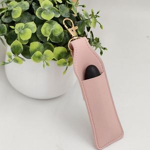 Estuche portátil de piel sintética para llavero, organizador individual de brillo labial y maquillaje para mujeres y niñas - Product Image 4