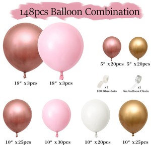 Kit de guirlande de ballons rose pâle métallisé or rose, double garniture, rose <span class=keywords><strong>nude</strong></span>, or blush, style bohème pastel neutre - Product Image 5