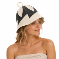 Chapeau de sauna de luxe en feutre de laine, design tulipe, accessoire de sauna pour centre de bien-être, hôtel, spa et retraite
