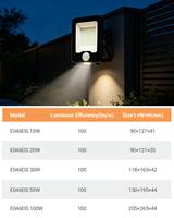 Reflector LED de 30W para Exteriores con Sensor OUTLUX E046, Ligero, IP65, Certificado RoHS, 3 Años de Garantía, para Iluminación de Jardín y Paisaje