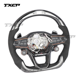 Volante in Vera Fibra di Carbonio LED con Alcantara per <span class=keywords><strong>Seat</strong></span> Leon Cupra MK3 Tavascan Terramar Formentor VZ Leon Ibiza Ateca <span class=keywords><strong>Arona</strong></span> - Product Image 3