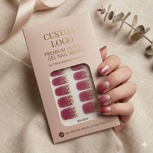 Nouvelles Bandes de Gel UV-Free à Paillettes Dégradées Tendance, 18 Pièces, <span class=keywords><strong>Manucure</strong></span> en 10 Minutes, Logo Personnalisé, Véganes, Sans HEMA, Pour Distributeurs - Product Image 1