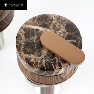 خلاط حوض حمام مخفي بمقبضين مزدوجين، صنبور مغسلة من الستانلس ستيل 304 المصقول بالذهب الوردي - Product Image 1