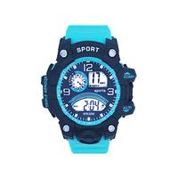 Montre de sport pour homme, avec grand cadran, multifonctionnelle, étanche, bracelet en résine, avec chronomètre et alarme