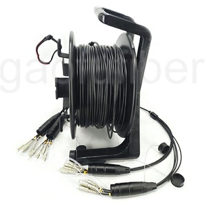 4/6/8/12 24 lõi <span class=keywords><strong>SC</strong></span> <span class=keywords><strong>LC</strong></span> chiến thuật bọc thép sợi quang vá cáp của SDI để chuyển đổi sợi với cáp Reel trống cho phát thanh truyền hình - Product Image 2