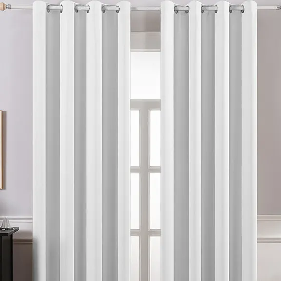 Cheap Price Light-Grey Bedroom Curtain Thermal Insulated Grommet Blackout Curtains