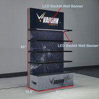 Stand d'exposition moderne modulaire en aluminium avec éclairage LED rétroéclairé et étagères réglables