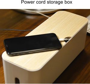 Caja grande rectangular de bambú para gestión de cables, organizador de regletas con técnicas de tallado para ocultar cables en el hogar y almacenamiento de botiquín médico - Product Image 4