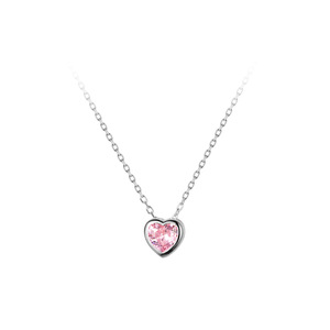 高品质简约设计S925纯银爱心吊坠项链女女孩D8849 - Product Image 5