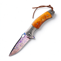 Couteau pliant Damas personnalisé, haute dureté, multifonctionnel, couteau de poche pour le camping et la survie