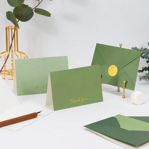 Cartes de <span class=keywords><strong>remerciement</strong></span>, enveloppes et autocollants de la marque YS, vert sauge, lot de 25 (modèle YS-A-67) - Mariage, baby shower, fête prénatale, notes de condoléances - Product Image 2