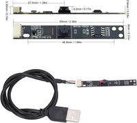 Module de mini-caméra HBVCAM-V20234 V11-60 °   Module de caméra USB avec capteur OV7675, composants électroniques à bon prix
