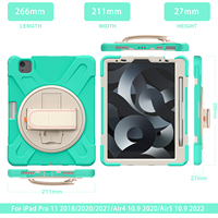 Étui de protection pour iPad Air 11/2024/2025 4/5/10.9 PC souple + couverture arrière en Silicone porte-stylo antichoc