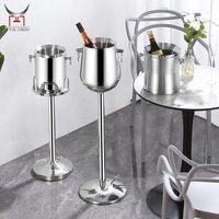 Seau à glace autoportant en acier inoxydable, bac à boissons sur pied, refroidisseur de bière, de vin et de cave, articles de cuisine, articles de bar