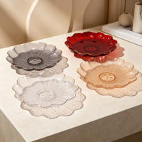Plateau à fruits en PET de qualité alimentaire, à pied haut, en forme de feuille de lotus, écologique et réutilisable, idéal pour la maison et les mariages – Vente chaude