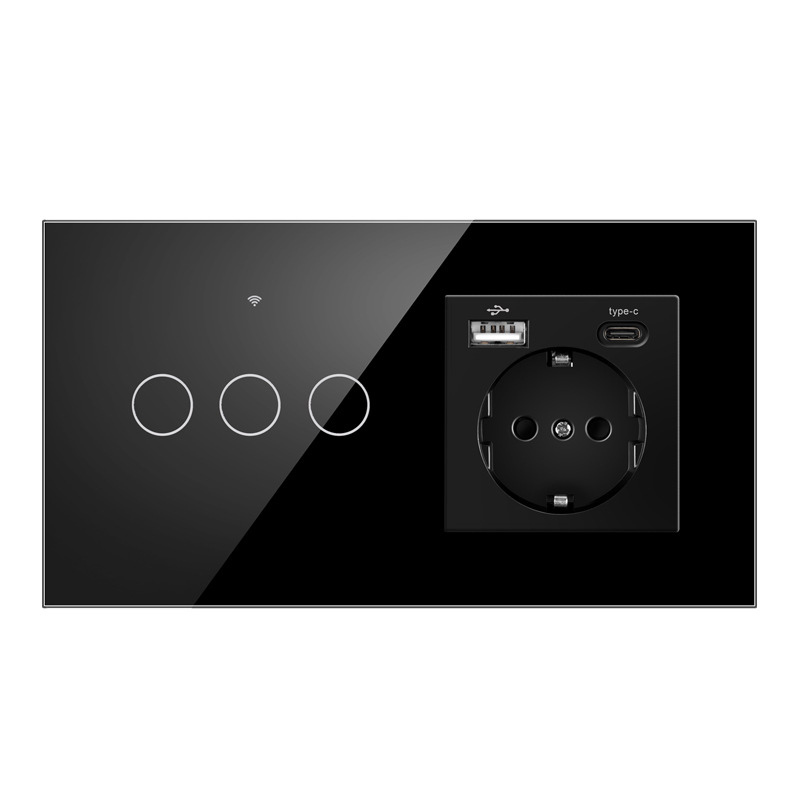 157wifi three-open German A C glass black