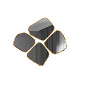 Lujoso Mueble de Baño de Acero Inoxidable con Recubrimiento PVD, Montado en la Pared, con Forma Irregular, Diseño Elegante para Bodas - Product Image 1